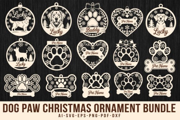 Download Dog Paw Christmas Ornament SVG Bundle - Christmas ornament svg bundle Collection