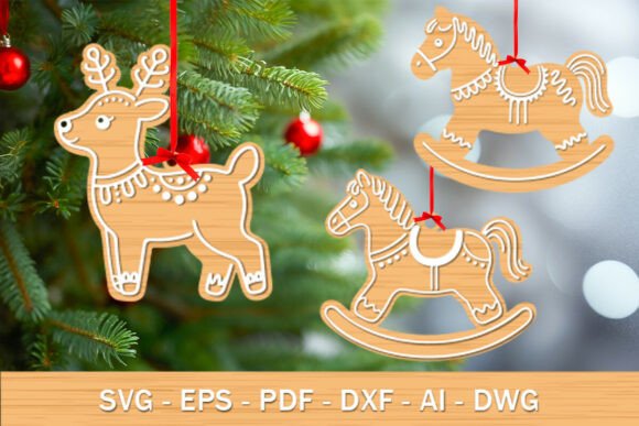 Download Laser Cut Reindeer &amp; Horse Ornament SVG - Horse ornament Collection